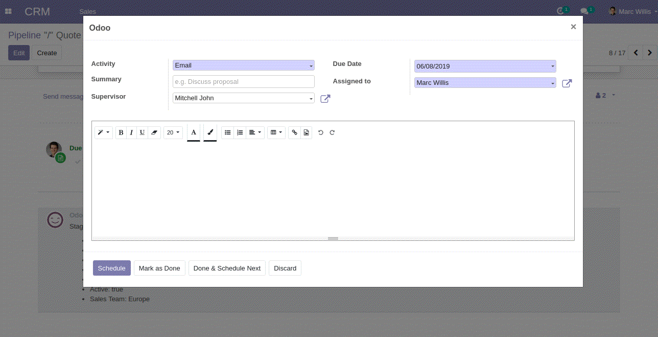 Odoo CMS- Sample image floating